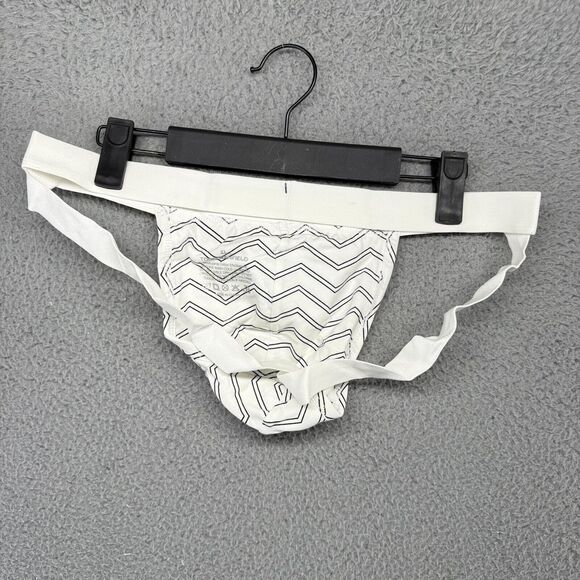 Todd Sanfield Supima Jock Men's XL White Two Line Chevron Underwear Strap NEW - Picture 3 of 9